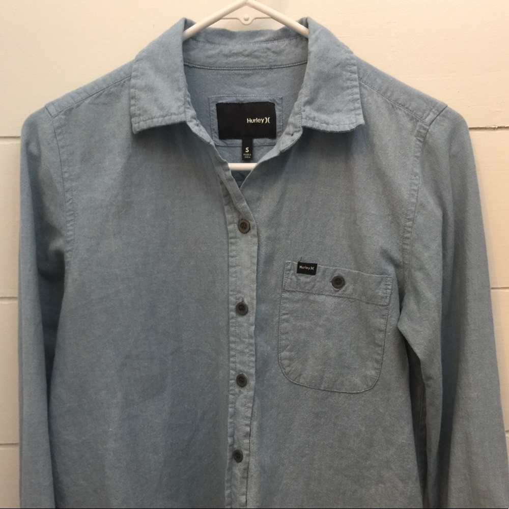 Hurley denim button up shirt